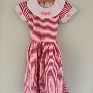 Pink and White Striped Dress